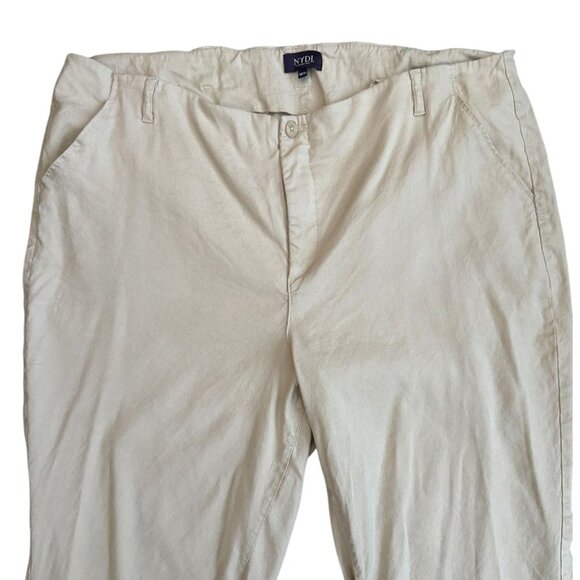 NYDJ Beige Linen Blend Pants Lift Tuck Technology Relaxed Fit Womens PLUS SZ 18W - Picture 3 of 9
